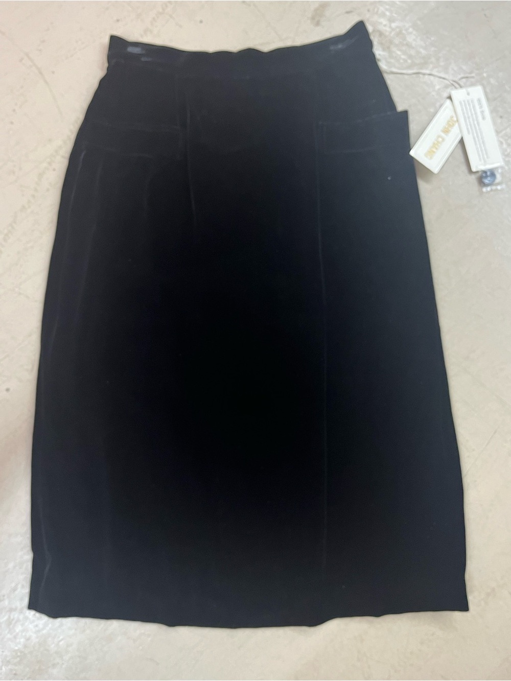 Classic Black Velvet Pencil Skirt - Women's